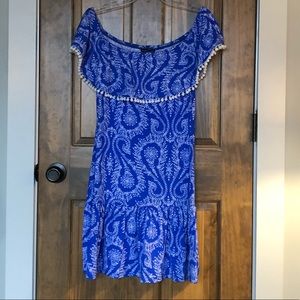 Blue off the shoulder dress